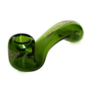 Red Eye Glass 5" Green Sherlock Hand Pipe W/Ash Catcher Mouthpiece & Decals Glass Pipe West Coast Gifts
