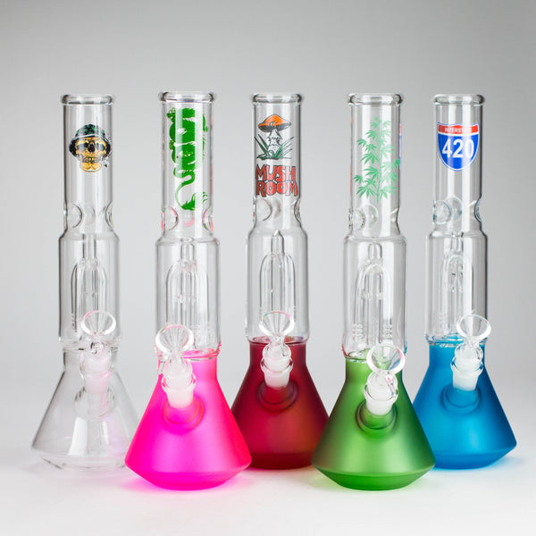 O 12" Beaker glass water bong with Perc [GP1968]