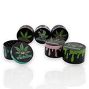 Wellcann | 4-Part Leaf Design Grinders – 50mm-12CT Display Pack Super Supplys Inc