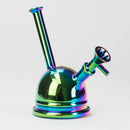 7" Solid Color Electroplate Glass Bubbler Glass Bong 777 Smoke Green