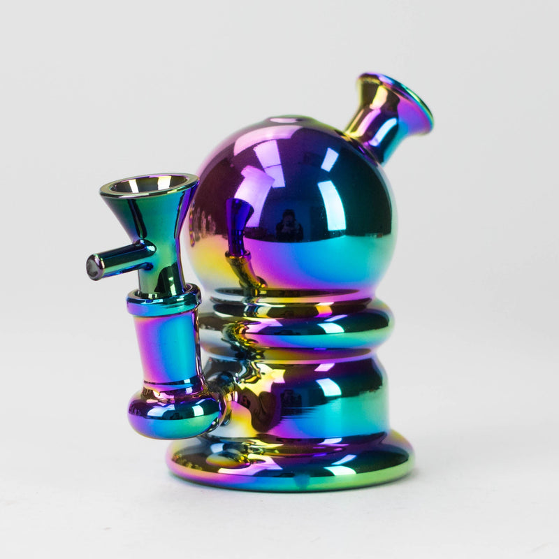 5" Solid Color Electroplate Glass Bong Glass Bong 777 Smoke Green