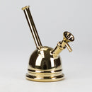 7" Solid Color Electroplate Glass Bubbler Glass Bong 777 Smoke Gold