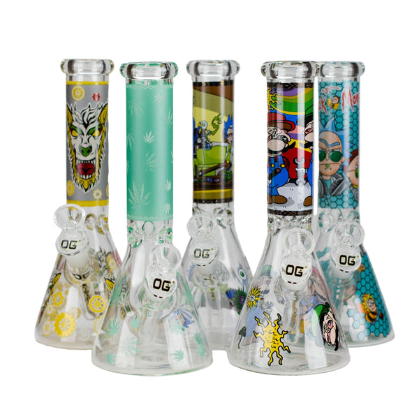 O OG Original | 10″ Funky Decal Bongs (OG702) – Assorted