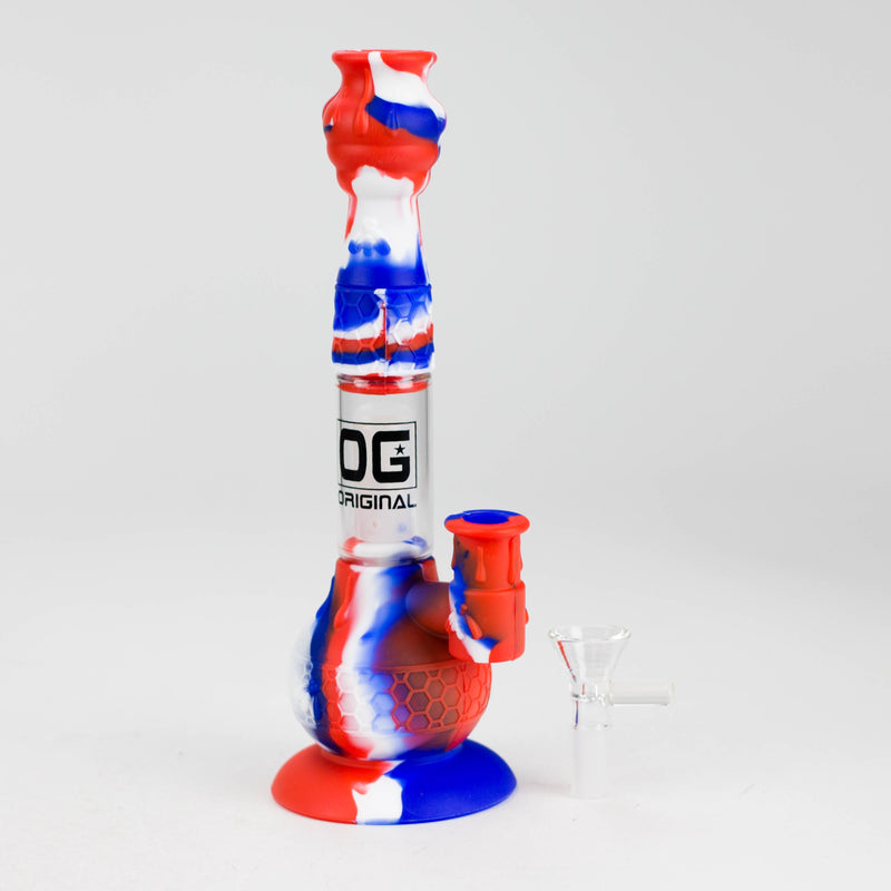 O OG Original | 9" Silicone Honeycomb Water pipe (OG-SLB024)-Assorted