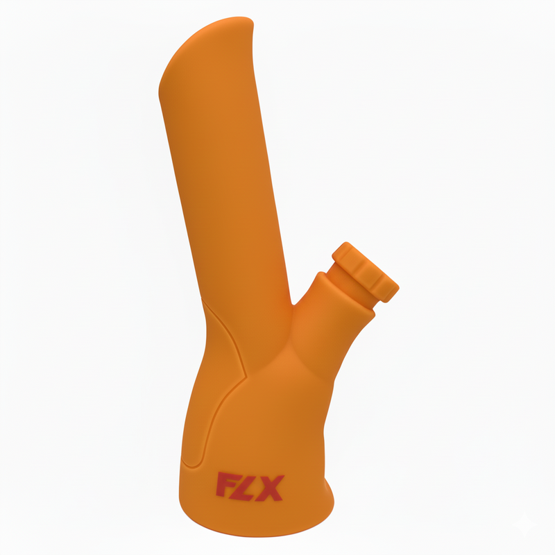 FLX | 200 – 9" Silicone Inductor Bong Resin · Silicone · Plastic Bong Bestfive Enterprise Ltd. Orange