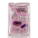 Green Planet Rectangle Glass Ashtrays – Pink Design Series (6 Pack Display) Glass Ashtray Super Supplys Inc