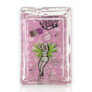 Green Planet Rectangle Glass Ashtrays – Pink Design Series (6 Pack Display) Glass Ashtray Super Supplys Inc