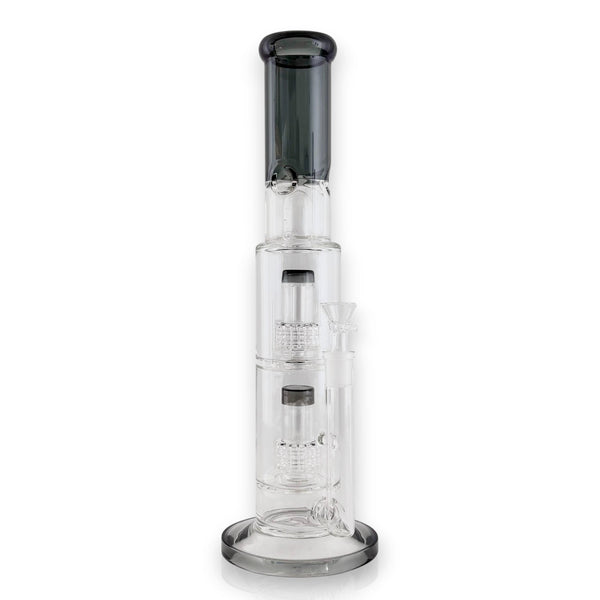 17" Straight Shooter with Dual Dome Matrix Percolators Glass Bong Super Supplys Inc