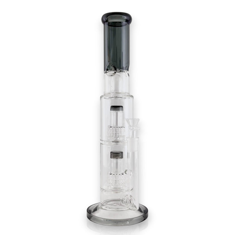 17" Straight Shooter with Dual Dome Matrix Percolators Glass Bong Super Supplys Inc
