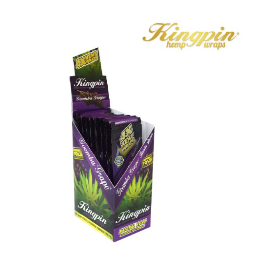 KINGPIN HEMP WRAPS 25*4 [ SMK916 ] Leaf Wrap NIBO Distribution GOOMBAGRAPE