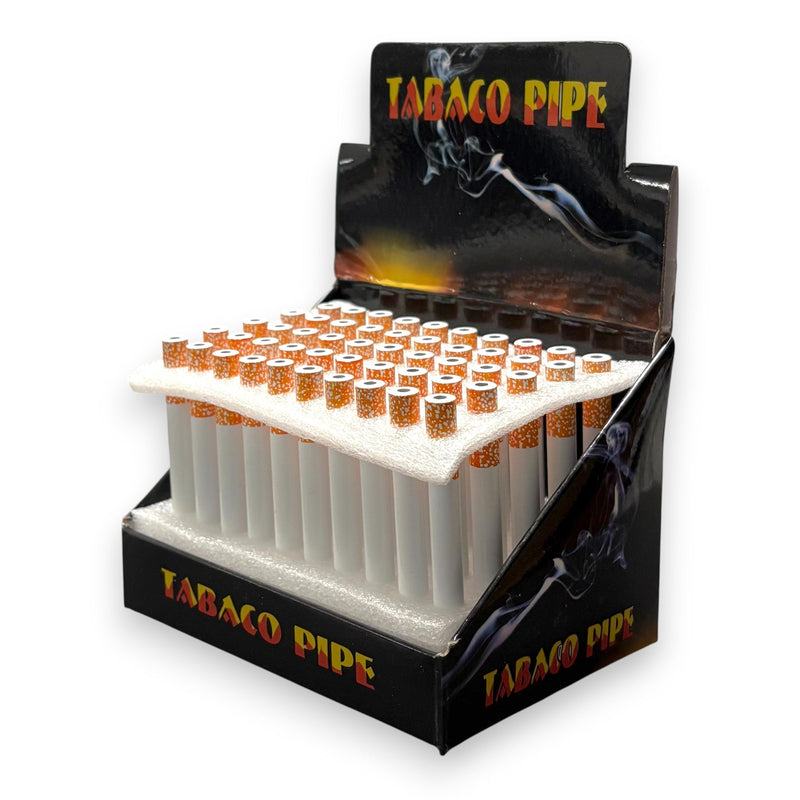 50-Piece Cigarette-Style Tobacco Pipe Display One Hitter Super Supplys Inc