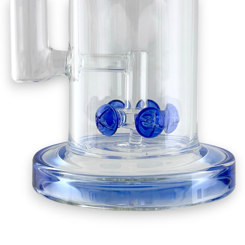 16" Straight Shooter Water Pipe with Screw Percolators - Blue Glass Bong Super Supplys Inc