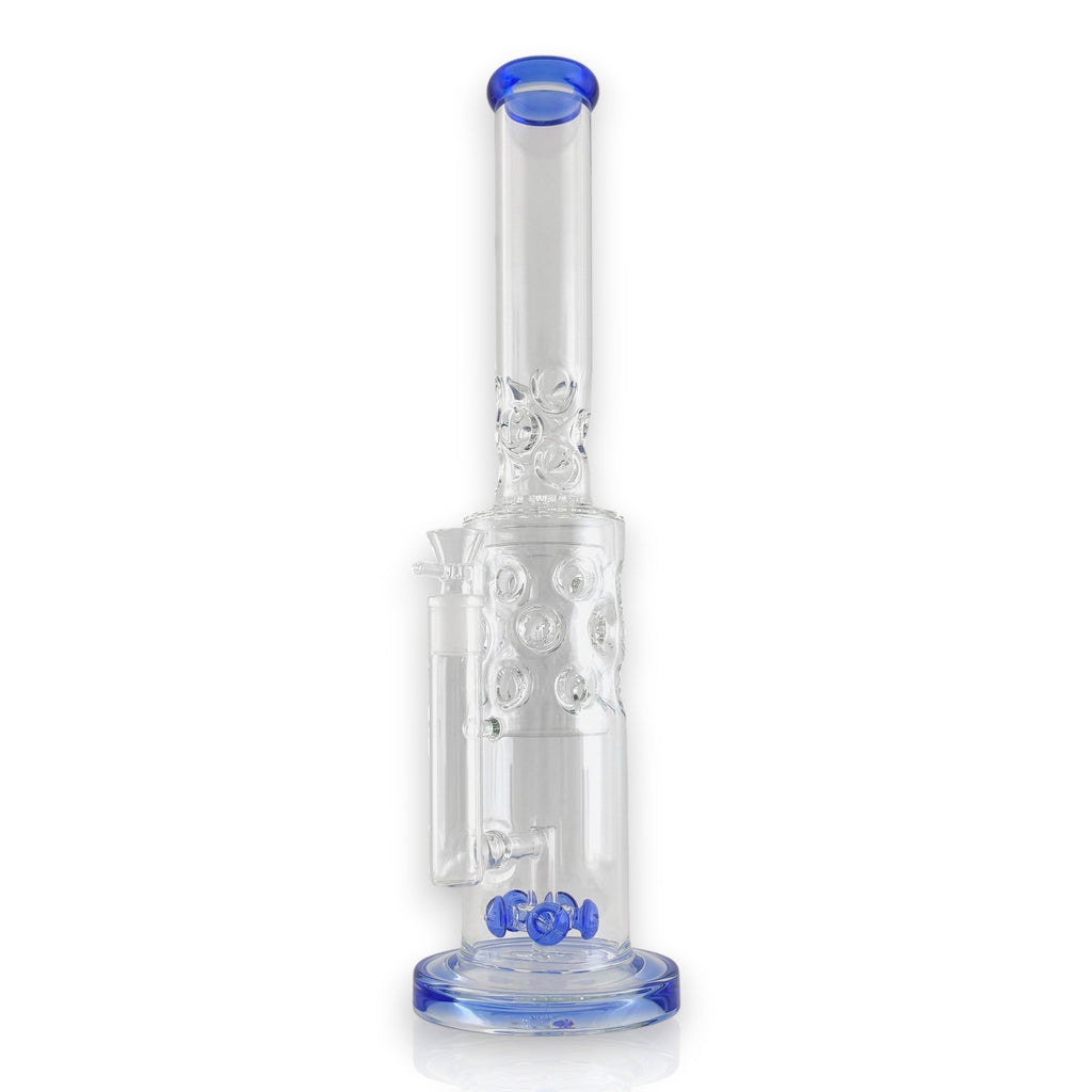 O 16" Straight Shooter Water Pipe with Screw Percolators - Blue