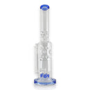 16" Straight Shooter Water Pipe with Screw Percolators - Blue Glass Bong Super Supplys Inc