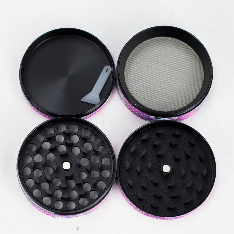 O 2.5" 4-Layer Kitty Design Metal Herb Grinder (Box of 6)