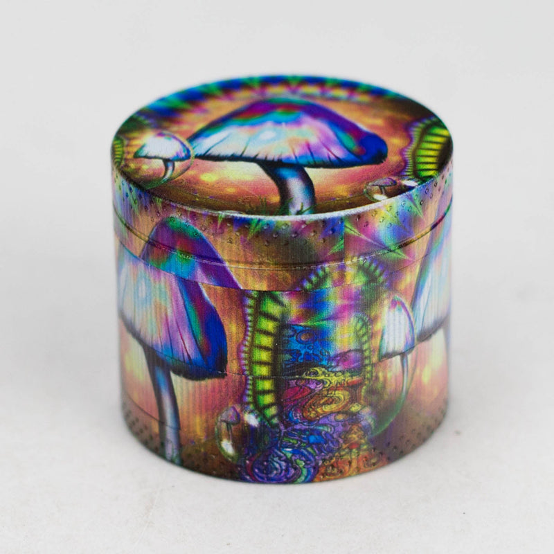 O 1.5" Mushroom Design Metal Grinder 4 Layers Box of 12