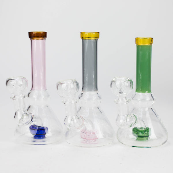 O 6" Cone difuser assorted bong | 14mm Bowl Joint | Stemless Design