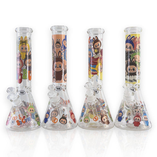 O 14" 7MM “Cute Monster Crew” Heavy-Duty Beaker Water Pipe
