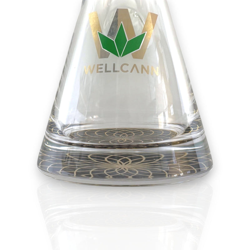 O Wellcann | 16" Heavy-Duty 7MM Beaker Water Pipe – Extra Thick Base-Black