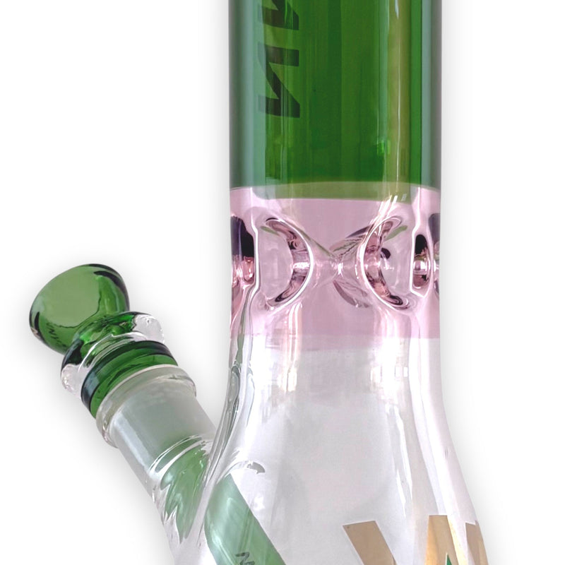 O Wellcann | 16" Heavy-Duty 7MM Beaker Water Pipe – Extra Thick Base-Green