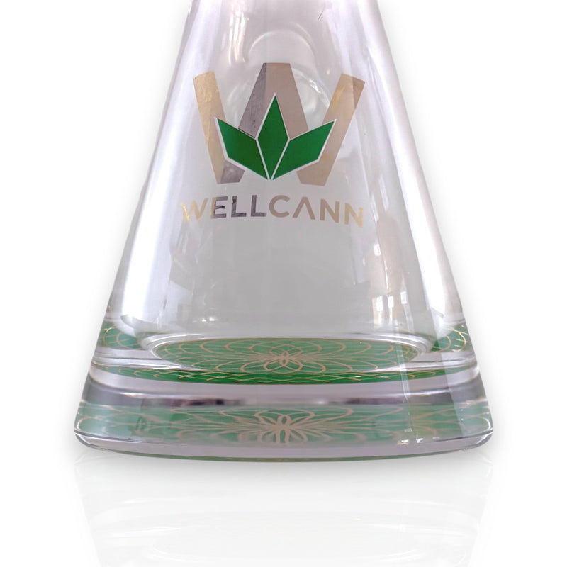 O Wellcann | 16" Heavy-Duty 7MM Beaker Water Pipe – Extra Thick Base-Green