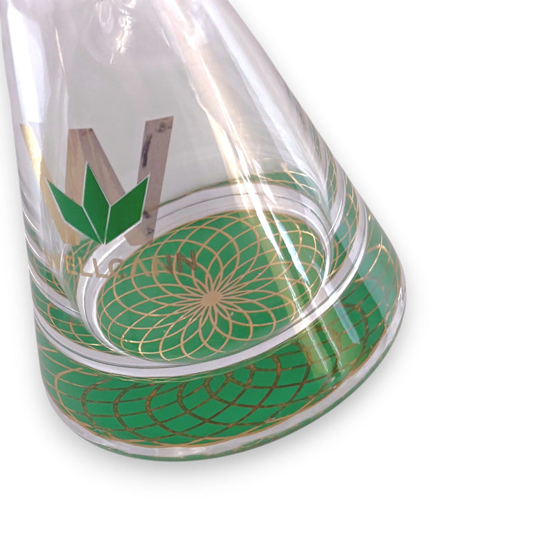O Wellcann | 16" Heavy-Duty 7MM Beaker Water Pipe – Extra Thick Base-Green