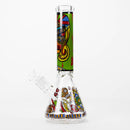 O 14" 7mm Glass Bong With Abstract Art Design