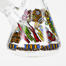 O 14" 7mm Glass Bong With Abstract Art Design