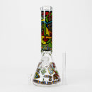 O 14" 7mm Glass Bong With Abstract Art Design