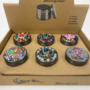 Genie | 4-Part 63mm 3D Decorative Grinder with rhinestones – Box of 6 [GR63]