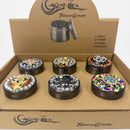 Genie | 4-Part 50mm 3D Grinder with Cubic Zirconia – Box of 6 [GR50]