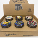 Genie | 4-Part 50mm 3D Grinder with Cubic Zirconia – Box of 6 [GR50]