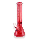 Fortune | 14" Hexagon Base Beaker Bong Glass Bong Fortune Red
