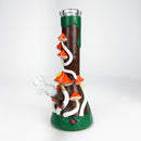 10" 3D Mushroom Design Glass Beaker Bong Glass Bong 777 Smoke Brown