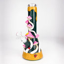 10" 3D Mushroom Design Glass Beaker Bong Glass Bong 777 Smoke Green