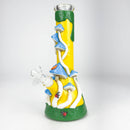 10" 3D Mushroom Design Glass Beaker Bong Glass Bong 777 Smoke Yellow