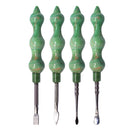 Assorted Design Green Swirly Dabbing Stick With Paddle Scooper - Set-4 Cap · Dabber · Insert · Clip · Nail Maple Craft Inc