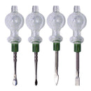 Assorted Design Clear Glow In The Dark Dabbing Stick and Carb Cap with Flat Scooper - Set-4 Cap · Dabber · Insert · Clip · Nail Maple Craft Inc