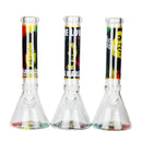 14" BM Design Glass Bong – 7mm Thick Heavy Duty Beaker Water Pipe Glass Bong 777 Smoke