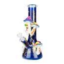 10" 3D Mushroom Spirit Beaker Bong – Glow in the Dark Glass Water Pipe Glass Bong 777 Smoke