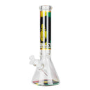 14" BM Design Glass Bong – 7mm Thick Heavy Duty Beaker Water Pipe Glass Bong 777 Smoke Design A