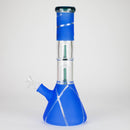 14" 7mm 420 Double Perc Fancy Glass Water Bong [FT1157AST] Glass Bong LEHIGH WHOLESALE
