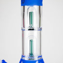 14" 7mm 420 Double Perc Fancy Glass Water Bong [FT1157AST] Glass Bong LEHIGH WHOLESALE