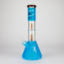 14" 7mm 420 Double Perc Fancy Glass Water Bong [FT1157AST] Glass Bong LEHIGH WHOLESALE Sky BLue