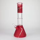 14" 7mm 420 Double Perc Fancy Glass Water Bong [FT1157AST] Glass Bong LEHIGH WHOLESALE Red