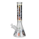 14" 7mm RM Skull Glass Bong – Heavy Duty Beaker Water Pipe [FTLL08] Glass Bong LEHIGH WHOLESALE Black
