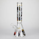 14" 7mm RM Skull Glass Bong – Heavy Duty Beaker Water Pipe [FTLL08] Glass Bong LEHIGH WHOLESALE White