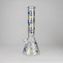 14" Beehive Design 7mm Thick Heavy Duty Glass Beaker Bong Glass Bong 777 Smoke Blue