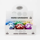 3" Magic Mushroom Design Metal Grinder 4 Layers - Box of 6 Display Pack 777 Smoke