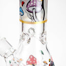 14" Mushroom Skull Design 7mm Thick Heavy Duty Glass Beaker Bong - Glow in the Dark Glass Bong 777 Smoke
